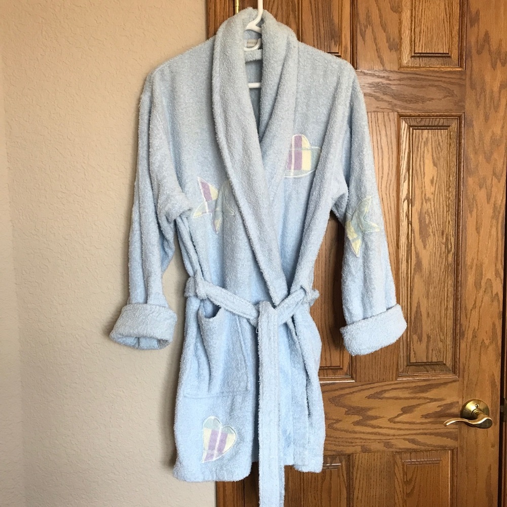 Maidenform Plush Bathrobe Light Blue Women’s Small